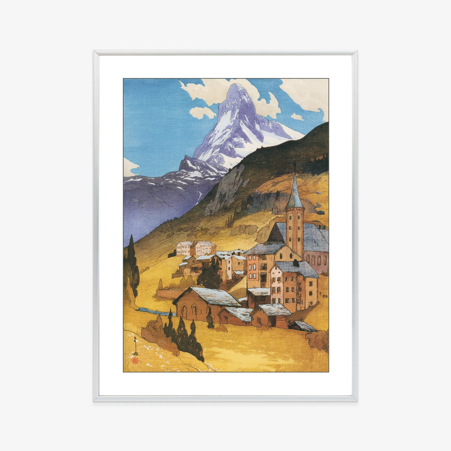 Plakat w ramie Góra Matterhorn, z Serii europejskiej, 1925