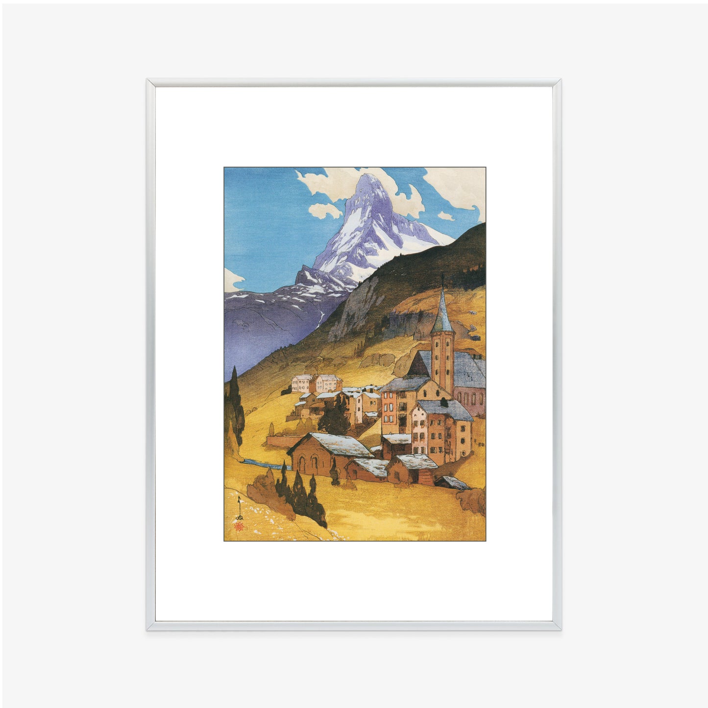 Plakat w ramie Góra Matterhorn, z Serii europejskiej, 1925