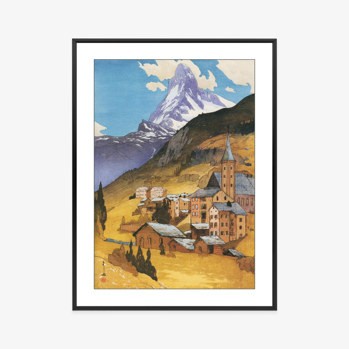 Plakat w ramie Góra Matterhorn, z Serii europejskiej, 1925