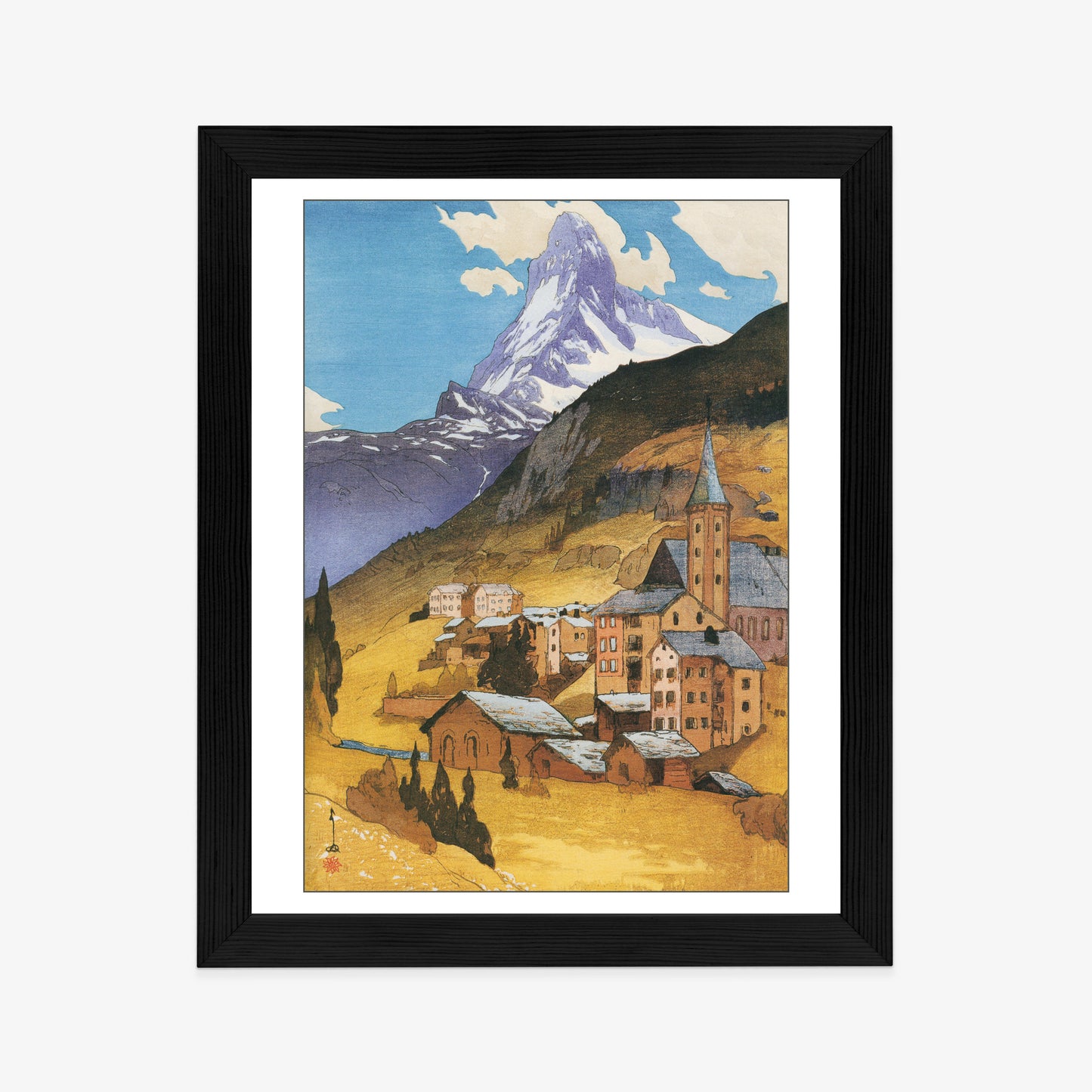 Plakat w ramie Góra Matterhorn, z Serii europejskiej, 1925