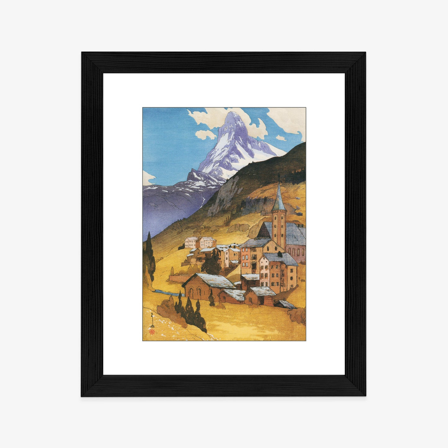 Plakat w ramie Góra Matterhorn, z Serii europejskiej, 1925