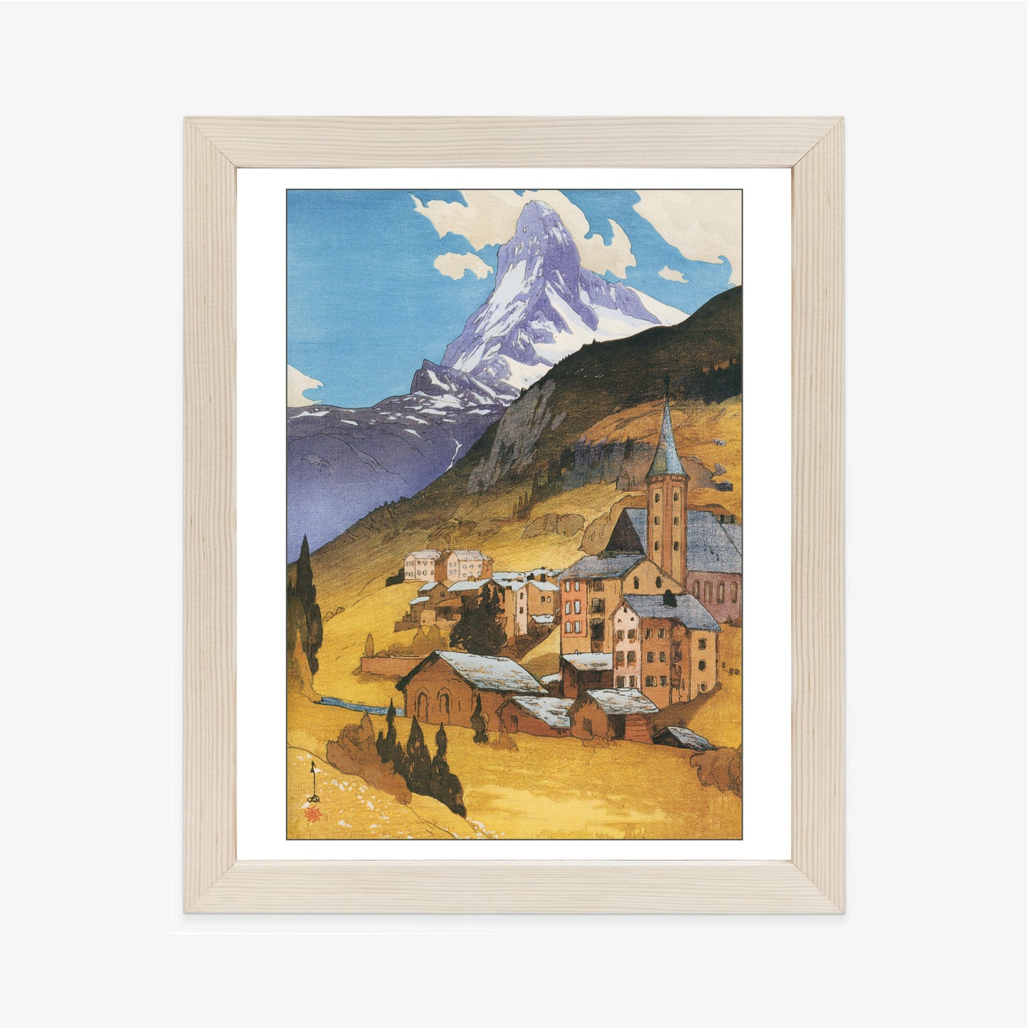 Plakat w ramie Góra Matterhorn, z Serii europejskiej, 1925