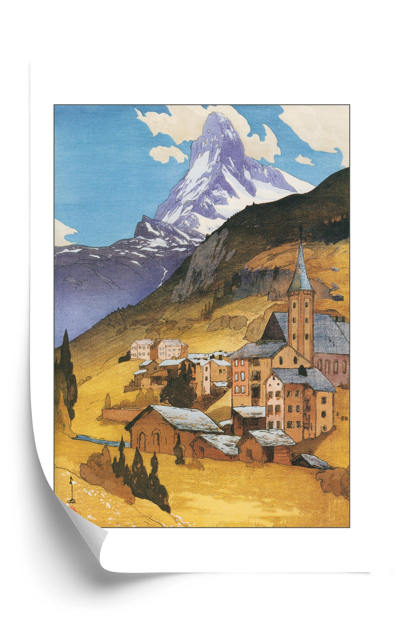 Plakat w ramie Góra Matterhorn, z Serii europejskiej, 1925