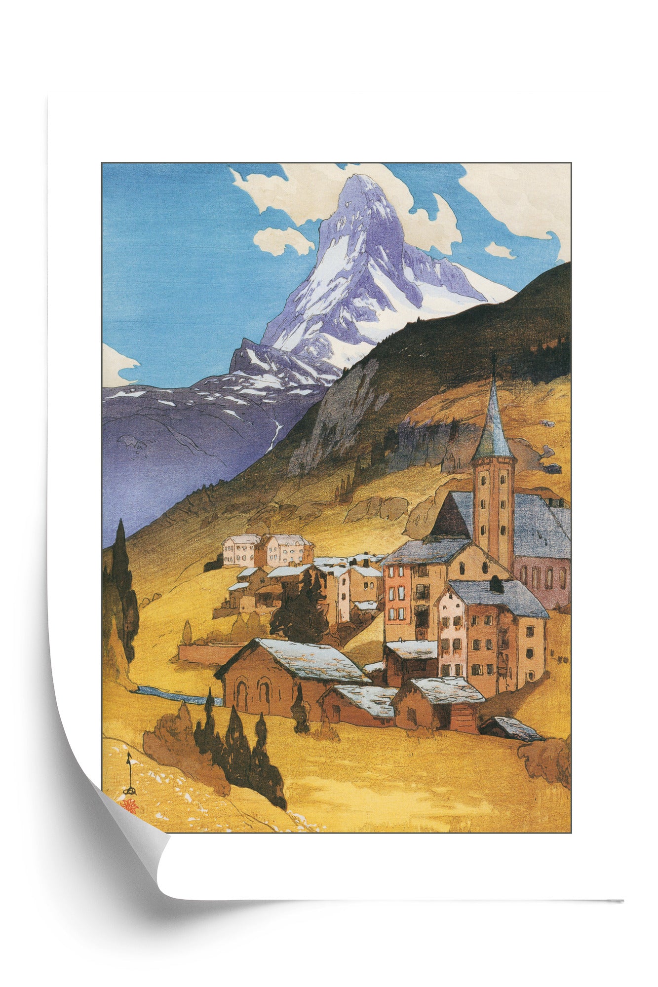 Plakat w ramie Góra Matterhorn, z Serii europejskiej, 1925