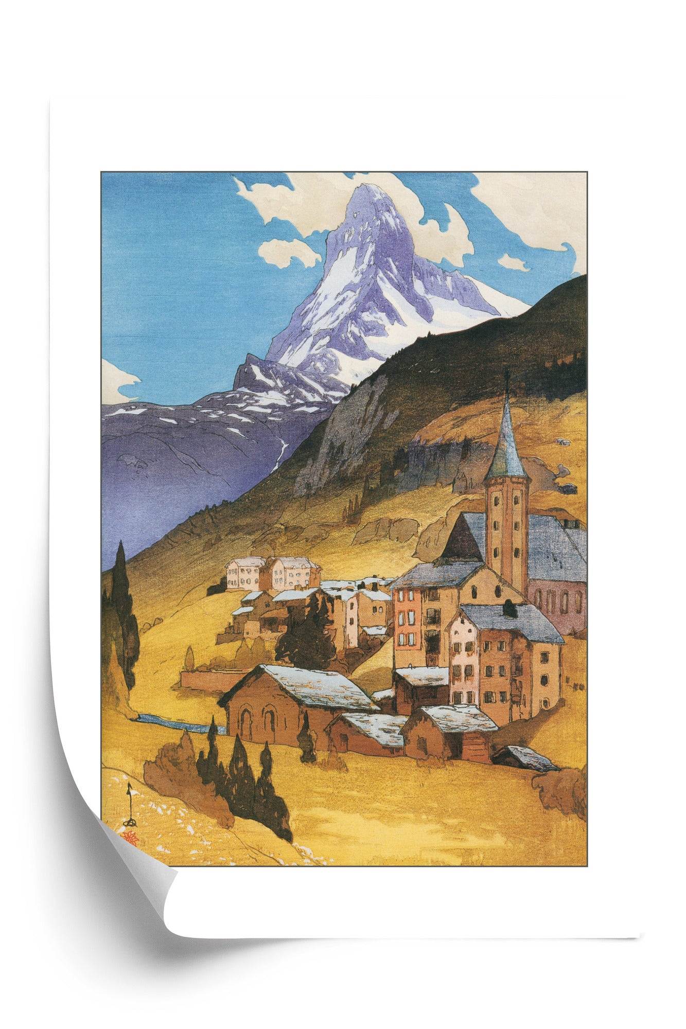 Plakat w ramie Góra Matterhorn, z Serii europejskiej, 1925